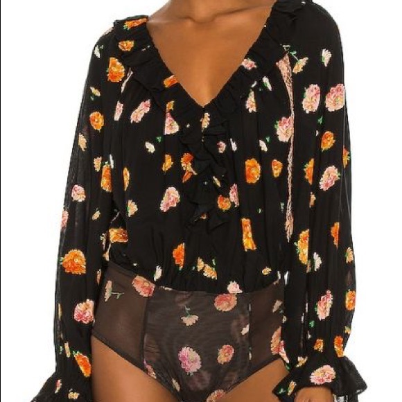 ❌SOLD❌Free People Poppy Printed Bodysuit Medium - Picture 2 of 5